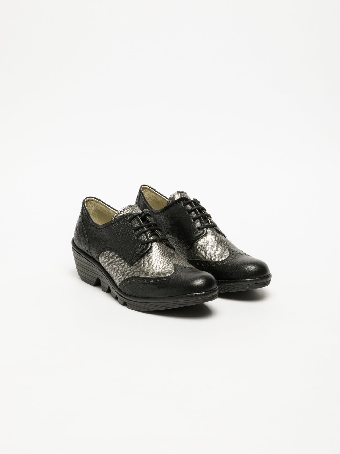 Fly London Coal Black Derby Shoes